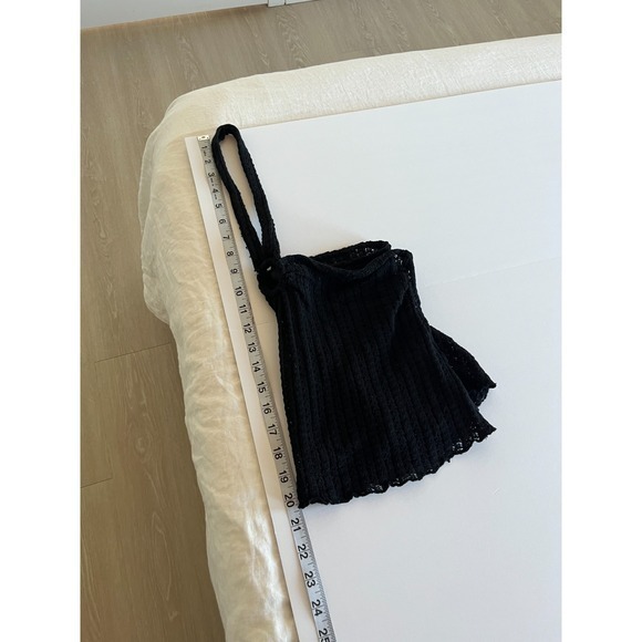 Y2K Crochet Halter Keyhole Top Fairy Whimsigoth Womens Black M - Picture 8 of 9